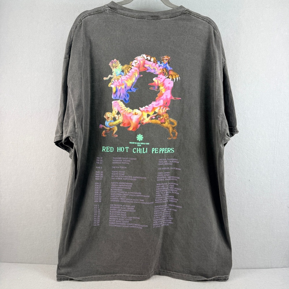 Red Hot Chili Peppers Unlimited Love World Tour 2024 Tee Shirt Mens XL Grey RHCP - Picture 3 of 10